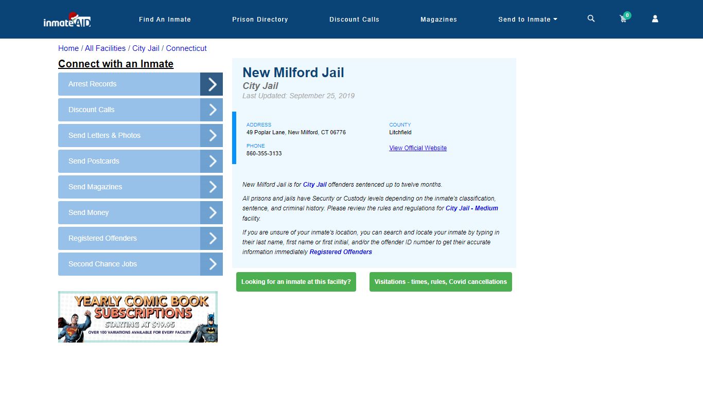 New Milford Jail | Inmate Locator
